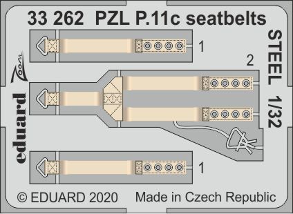 Detailset PZL P.11c seatbelts STEEL (IBG)  E33-262