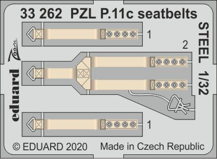 Detailset PZL P.11c seatbelts STEEL (IBG) E33-262