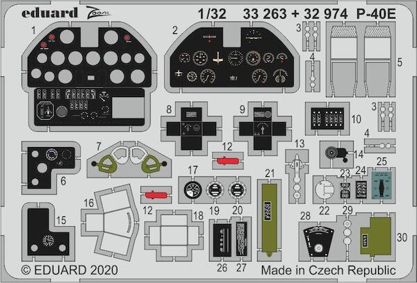 Detailset Curtiss P40E Warhawk Interior (Trumpeter)  E33-263