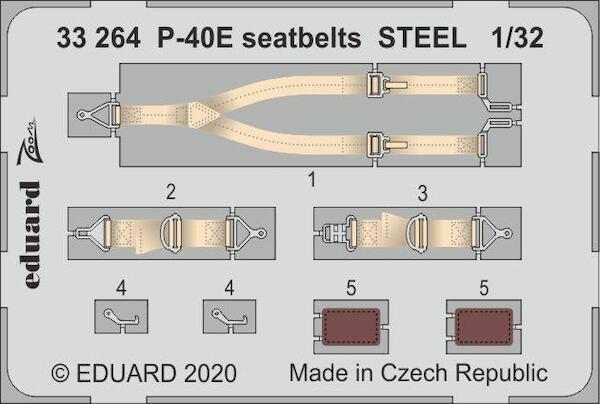 Detailset Curtiss P40E Warhawk Seatbelts - STEEL (Trumpeter)  E33-264