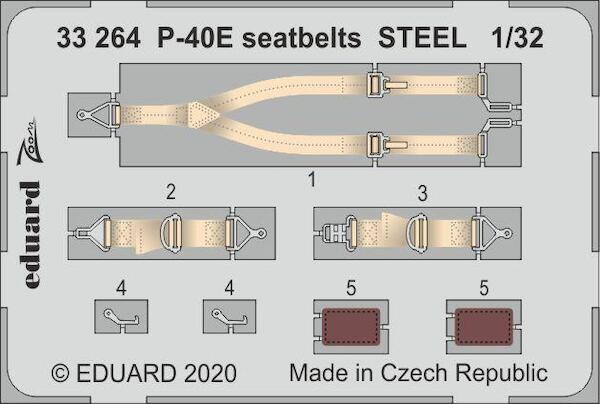 Detailset Curtiss P40E Warhawk Seatbelts - STEEL (Trumpeter) E33-264