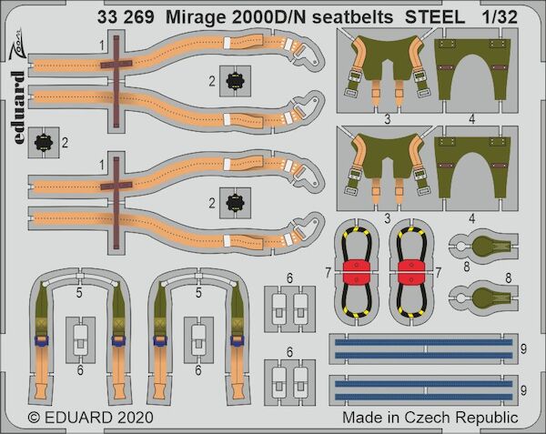 Detailset Mirage 2000N Seat Belts (Kitty Hawk)  E33-269