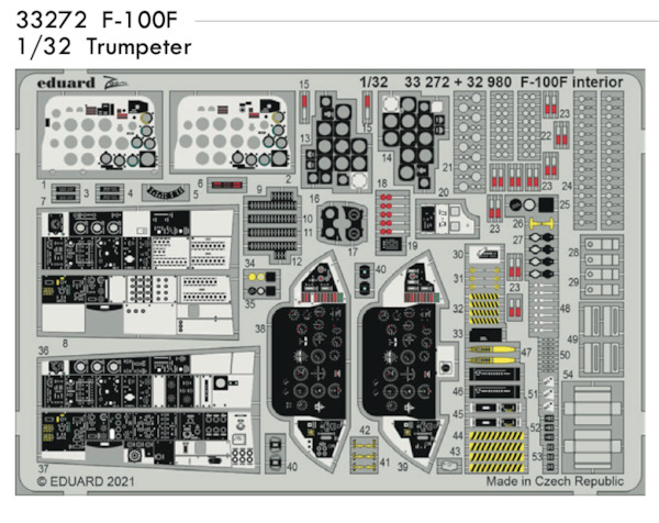 Detailset North American F100F Super Sabre Interior (Trumpeter)  E33-272