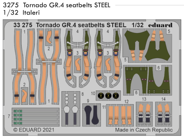 Detailset Tornado GR4 Seatbelts (Italeri) E33-275