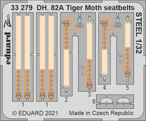 Detail set De Havilland DH82a Tiger Moth Seatbelts (ICM)  E33-279