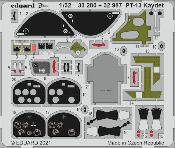 Detail set Boeing PT13 Kaydet (Roden) E33-280