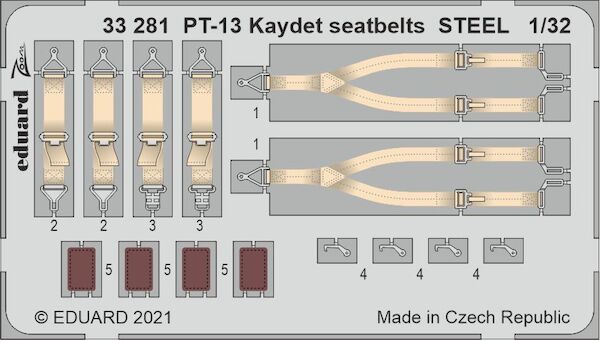Detail set Boeing PT13 Kaydet Seatbelts (Roden) E33-281