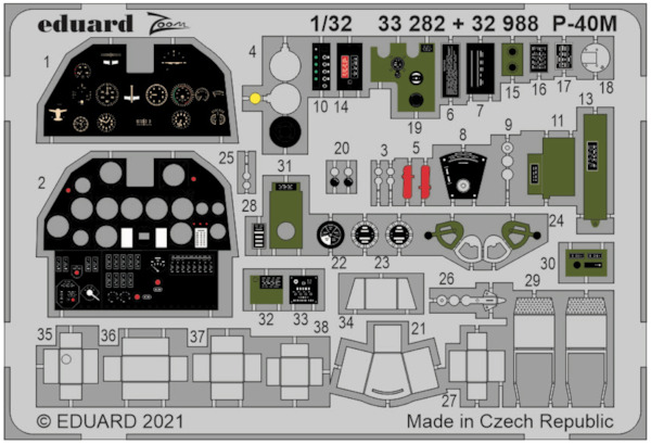 Detail set Curtiss P40M Warhawk Interior (Trumpeter)  E33-282