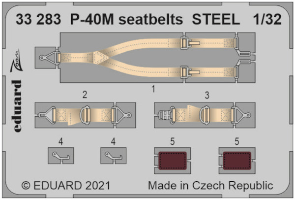 Detail set Curtiss P40M Warhawk Seatbelts (Trumpeter) E33-283