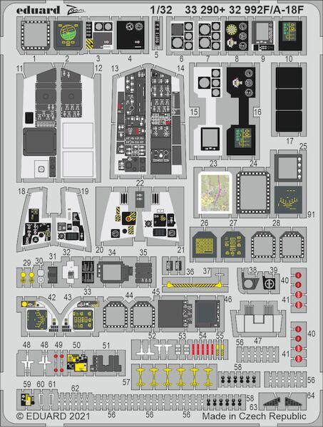 Detailset F/A18F Super Hornet Interior (Revell) E33-290