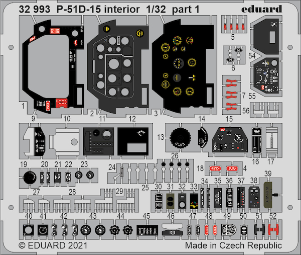 Detailset P51D-15 Mustang Interior (Revell) E33-292