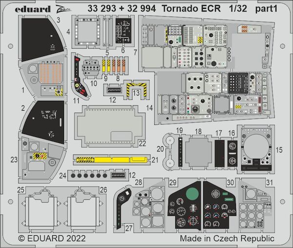 Detailset Tornado ECR Interior (Italeri)  E33-293
