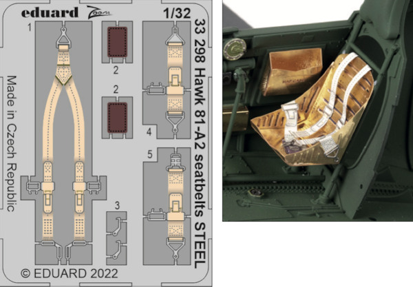 Detailset Curtiss Hawk 81A-2 Seatbelts (Great wall hobby)  E33-298