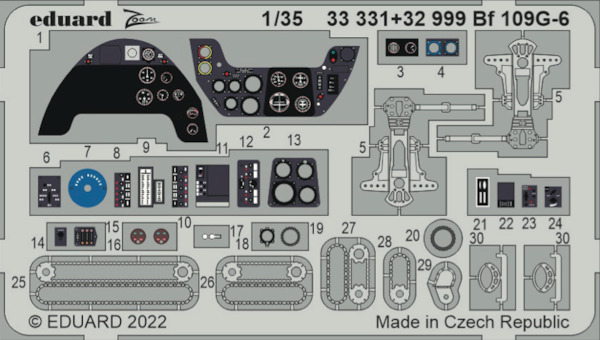 Detailset Messerschmitt BF109G-6 (Border Models) E33-301