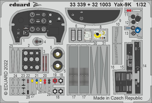 Detailset Yakovlev Yak9K (ICM) E33-339