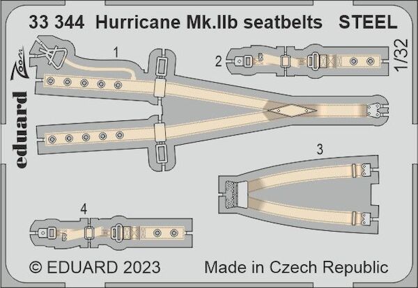 Detailset Hurricane MKIIb Seatbelts (Revell) E33-344