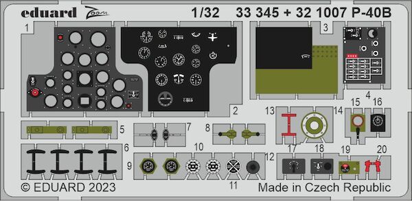 Detailset Curtiss P40B Interior (Great Wall Hobby)  E33-345