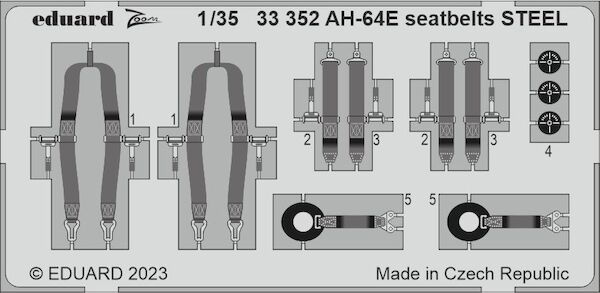 Detailset AH64E Apache Seatbelts (TAKOM) E33-352