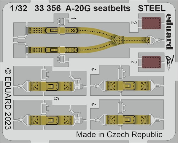 Detailset A20G Havoc Seatbelts (Hong Kong Models)  E33-356