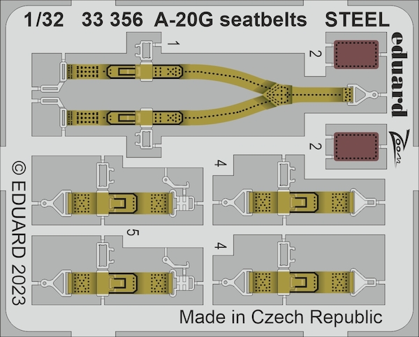 Detailset A20G Havoc Seatbelts (Hong Kong Models) E33-356