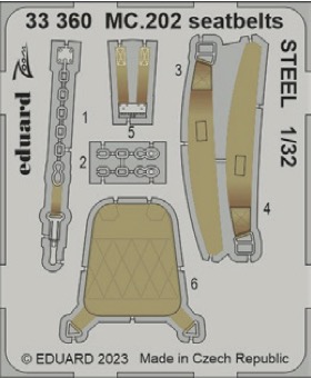 Detailset Macchi MC202 Folgore Seastbelts (Italeri) E33-360