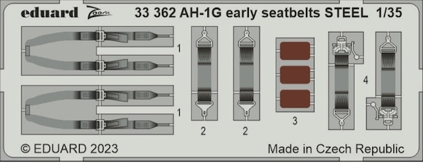 Detailset Bell AH1G Cobra - early-  Seatbelts - steel- (ICM)  E33-362