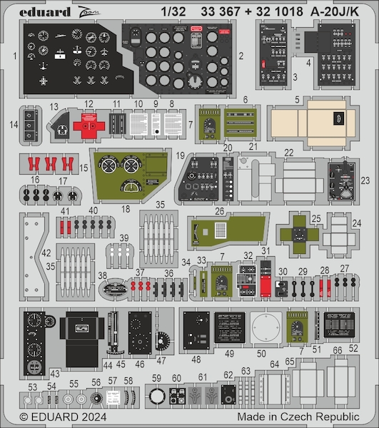 Detailset Douglas A20J/K Havoc Interior (Hong Kong Models) E33-367