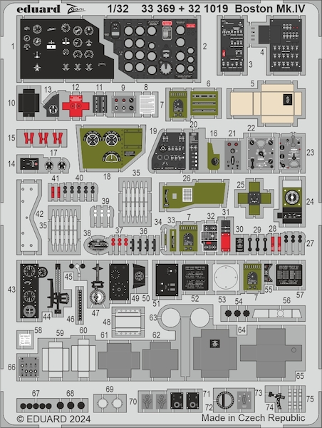 Detailset Douglas Boston MKIV Interior (Hong Kong Models) E33-369