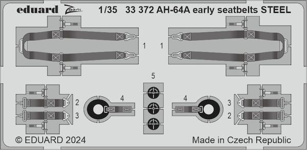 Detailset AH64A Apache Seatbelts  - early- (Trumpeter)  E33-372