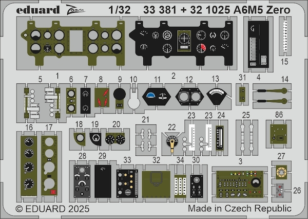Detailset Mitsubishi A6M5 Zero Interior (Tamiya) E33-381