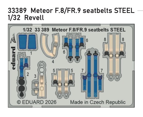 Detailset  Meteor F8/FR9 Seatbelts (Airfix)  E33-389