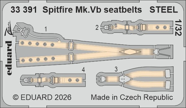Detailset  Spitfire MKVb Seatbelts (Kotare)  E33-391