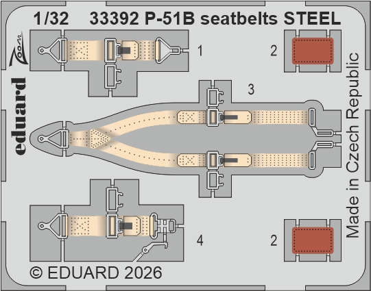 Detailset  P-51B seatbelts (Eduard)  E33-392