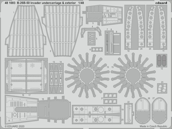 Detailset B26B-50 Invader Undercarriage and Exterior (ICM)  E48-1003