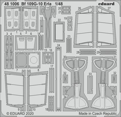 Detailset Messerschmitt BF109G-10 Erla (Eduard) E48-1006
