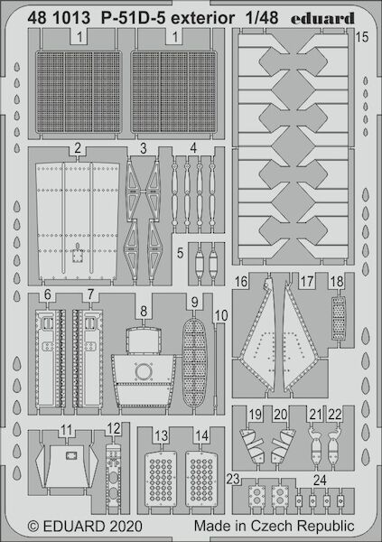 Detailset North-American P-51D-5 Mustang exterior (Airfix) E48-1013