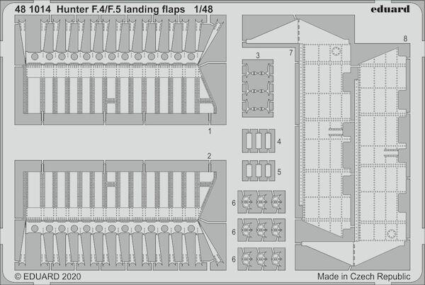 Detailset Hawker Hunter F.4/F.5 landing flaps (Airfix)  E48-1014