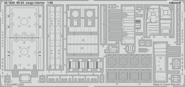 Detailset Mil Mi24 Hind Cargo Interior (Zvezda) E48-1020