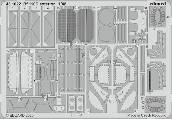 Detailset Messerschmitt BF110D exterior (Dragon)  E48-1022