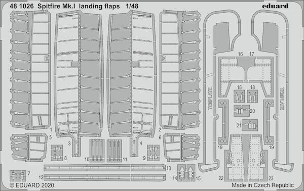Detailset Supermarine Spitfire Flaps (Eduard) E48-1026