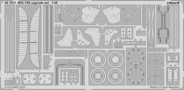 Detailset Mikoyan MiG19S Upgrade set (Trumpeter, Eduard)  E48-1031