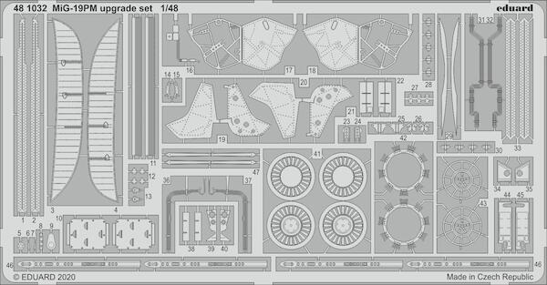 Detailset Mikoyan MiG19PM Upgrade set (Trumpeter, Eduard)  E48-1032