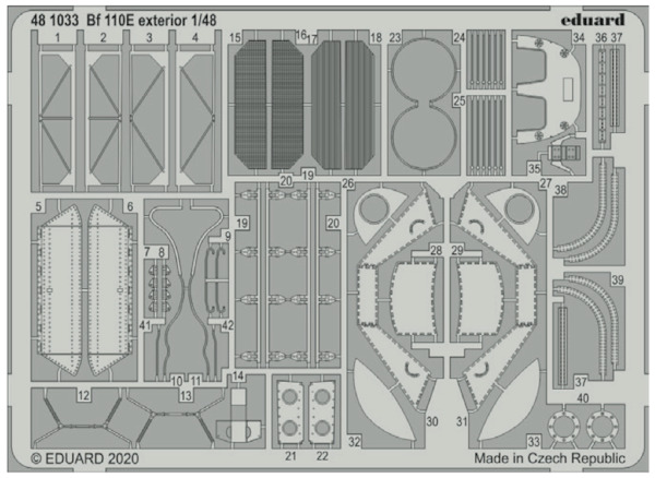 Detailset Messerschmitt BF110E exterior (Dragon)  E48-1033