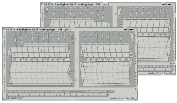 Detailset Bristol Beaufighter MK1F Landing flaps (Revell) E48-1034
