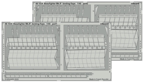 Detailset Bristol Beaufighter MK1F Landing flaps (Revell)  E48-1034