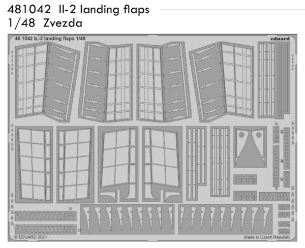 Detailset Ilyushin IL2 Landing Flaps (Zvezda)  E48-1042