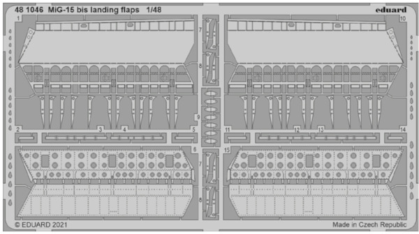 Detailset Mikoyan MiG15Bis Landing Flaps (Bronco/Hobby 2000) E48-1046