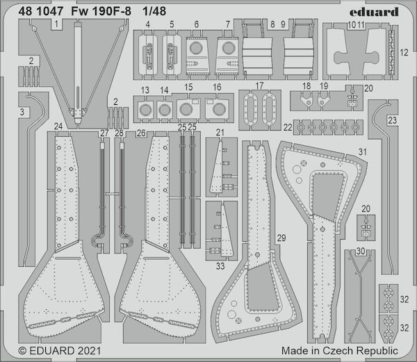 Detailset Focke Wulf FW190F-8 (Eduard)  E48-1047