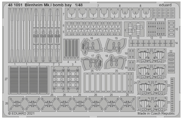 Detailset Bristol Blenheim MKI Bomb Bay (Airfix)  E48-1051