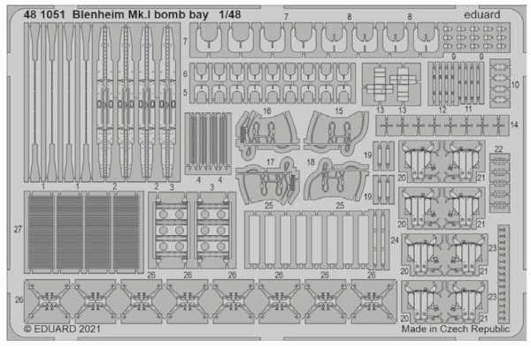 Detailset Bristol Blenheim MKI Bomb Bay (Airfix) E48-1051